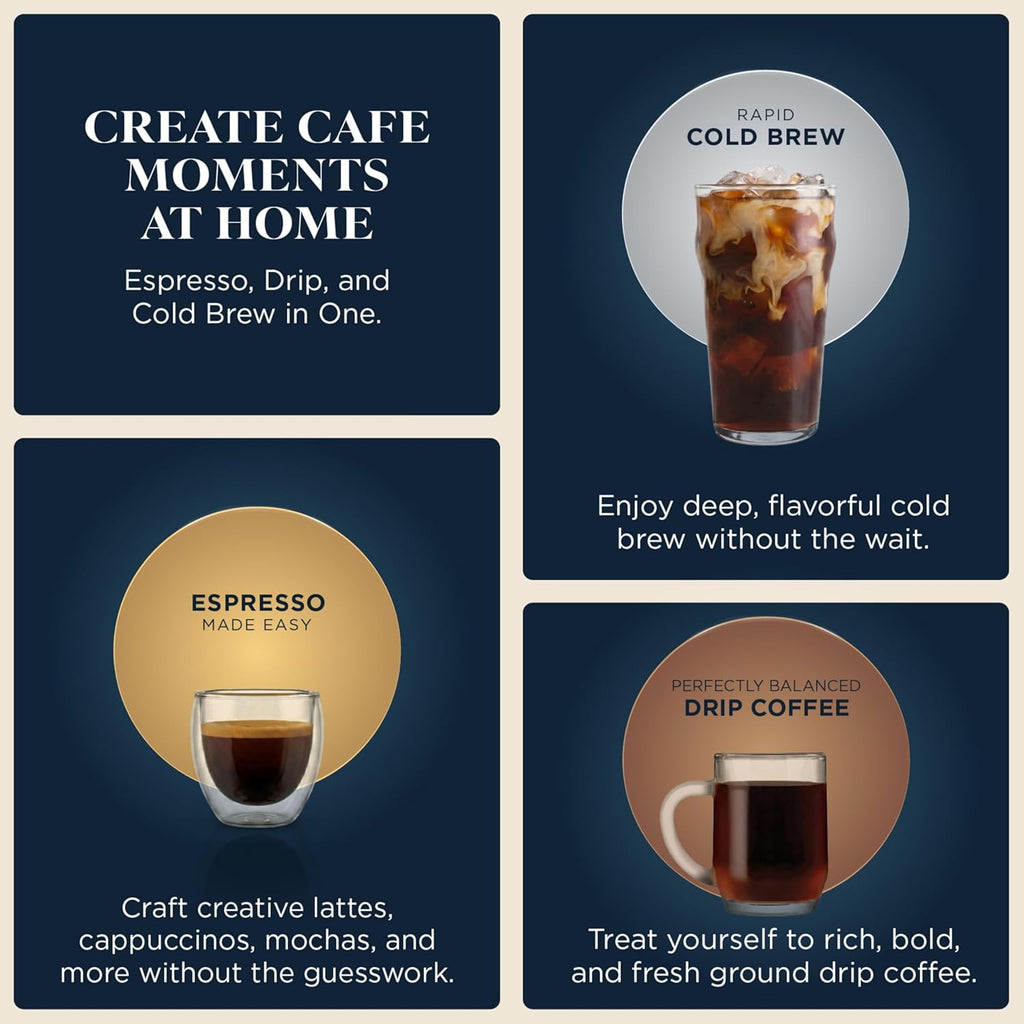 Ninja Luxe Café Premier 3-in-1 Espresso Machine, Drip Coffee, & Cold Brew
