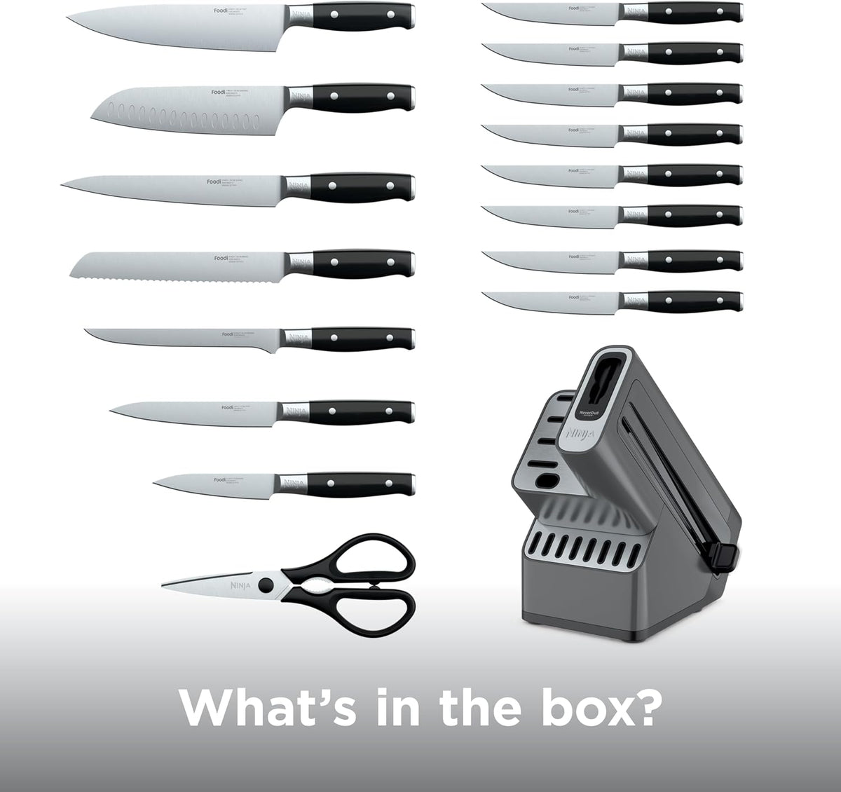 Ninja® NeverDull™ 17-Pc Knife Block Set, Built-in Sharpener, Black, K32017