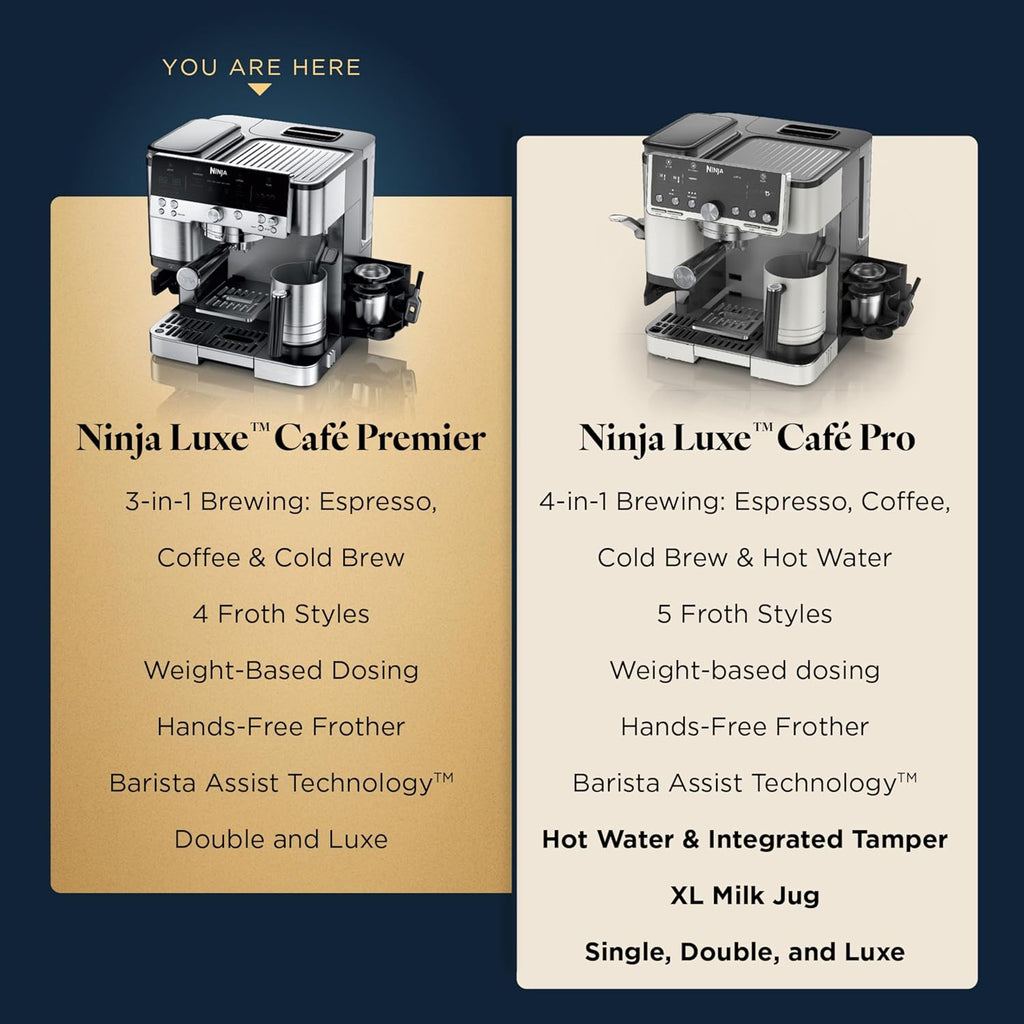 Ninja Luxe Café Premier 3-in-1 Espresso Machine, Drip Coffee, & Cold Brew