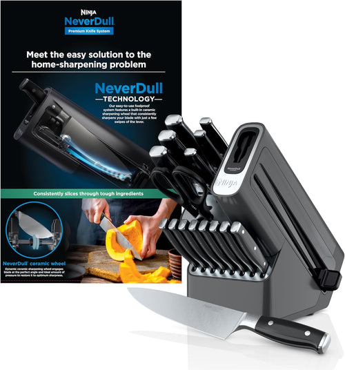 Ninja® NeverDull™ 17-Pc Knife Block Set, Built-in Sharpener, Black, K32017